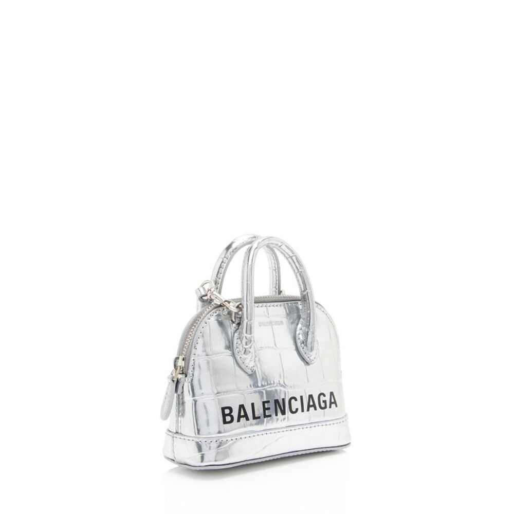 Balenciaga Metallic Croc Embossed Ville Mini Top Handle - Picture 2 of 15